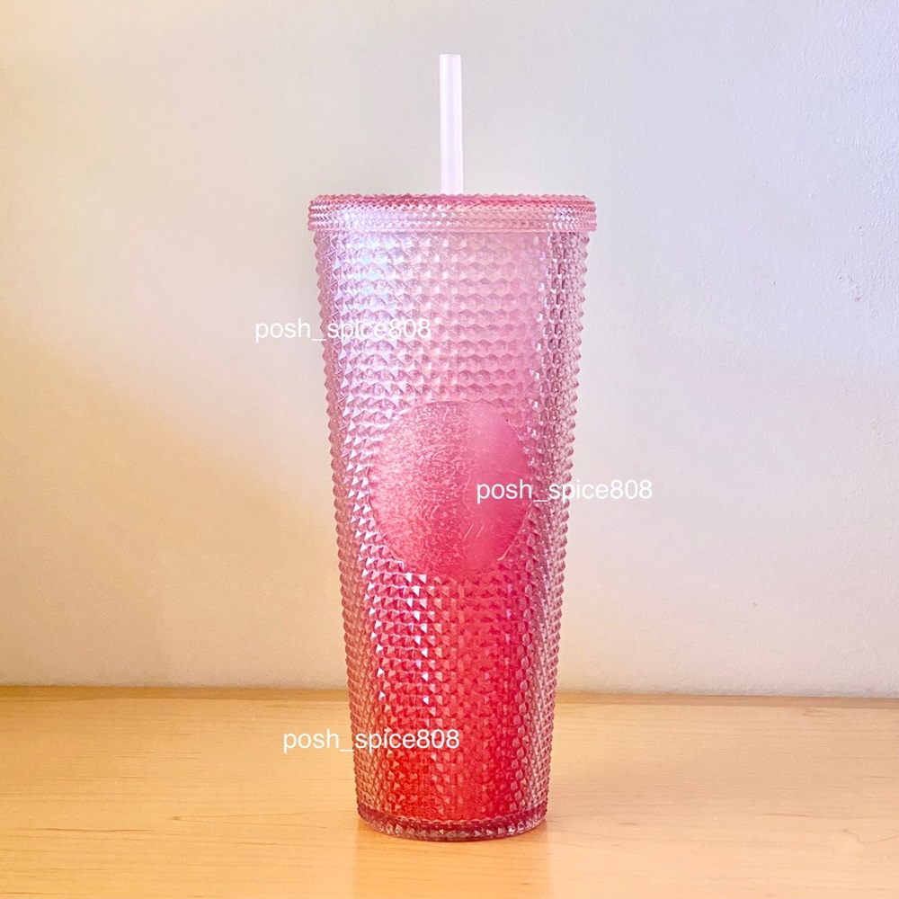 STARBUCKS Pink Gradient Glitter Studded Tumbler